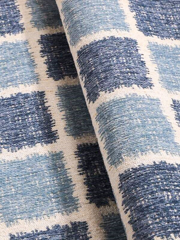 Tecido jacquard de chenille com grade texturizada TED