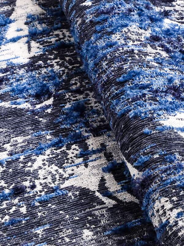 Azul OCEAN - Tecido Jacquard Abstrato em Tons